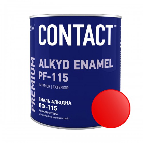 Эмаль алкидная ПФ-115 "CONTACT" красная 0,9 кг