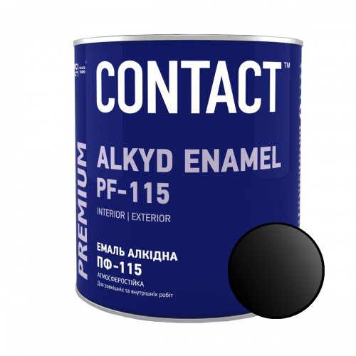 Емаль алкідна ПФ-115 "CONTACT" чорна 0,9 кг
