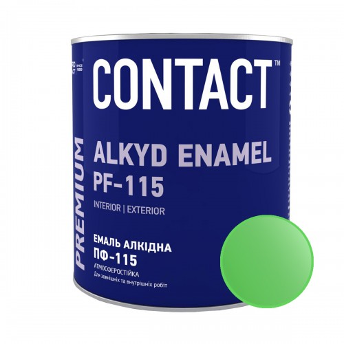 Емаль алкідна ПФ-115 "CONTACT" світло-зелена 0,9 кг