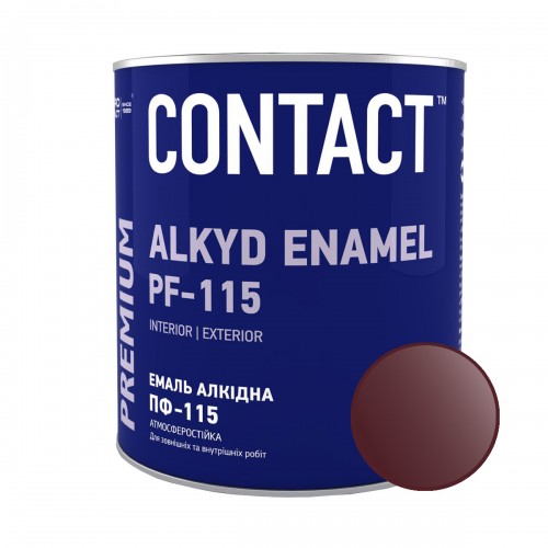 Эмаль алкидная ПФ-115 "CONTACT" темно-вишневая 0,9 кг