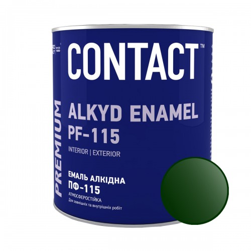 Емаль алкідна ПФ-115 "CONTACT" темно-зелена 0,9 кг