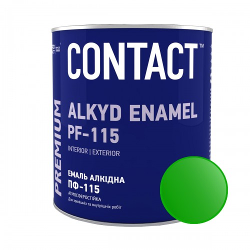 Эмаль алкидная ПФ-115 "CONTACT" зеленая 0,25 кг