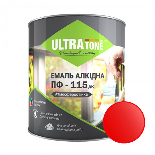 Емаль алкідна ПФ-115 "ULTRA Tone" червона 0,9 кг