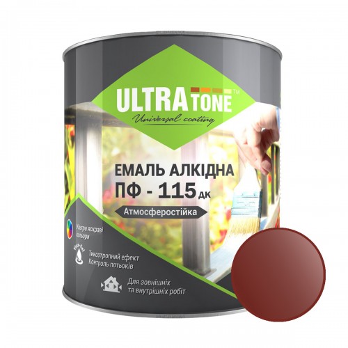 Емаль алкідна ПФ-115 "ULTRA Tone" червоно-коричнева 0,9 кг