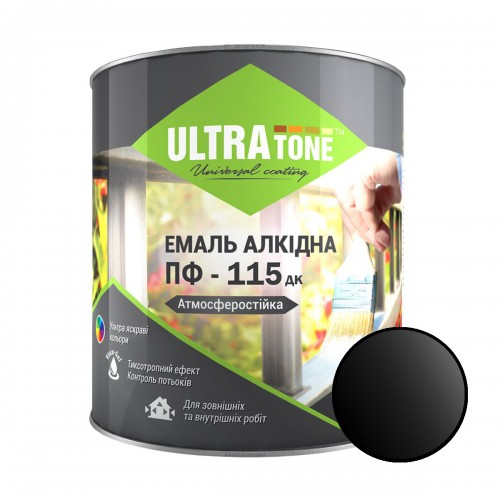 Эмаль алкидная ПФ-115 "ULTRA Tone" черная 2,8 кг