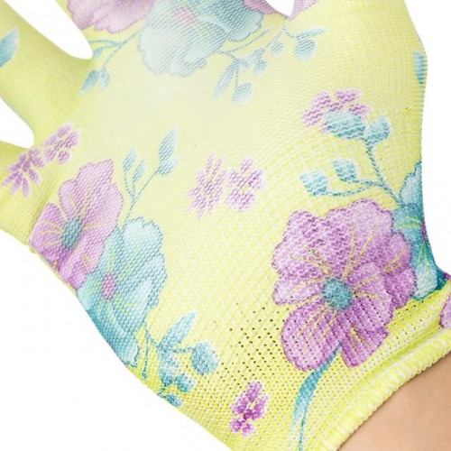 Перчатки садовые с полиуретановым покрытием 8" зеленые INTERTOOL (SP-0161)