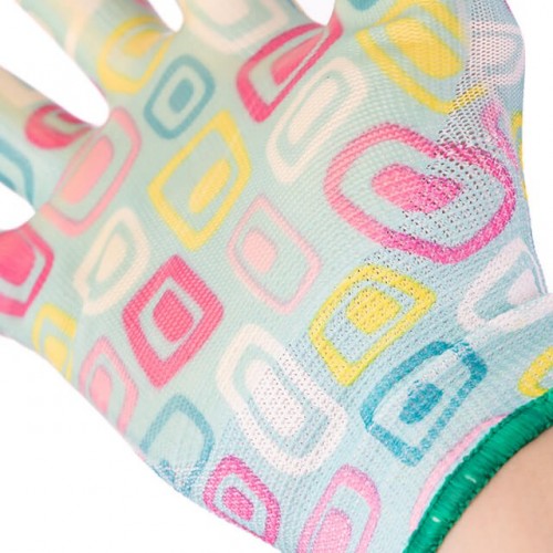 Перчатки садовые с нитриловым покрытием 8" голубые INTERTOOL (SP-0164)