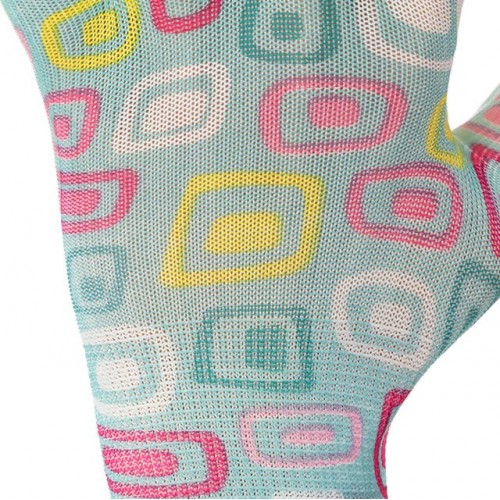 Перчатки садовые с нитриловым покрытием 8" голубые INTERTOOL (SP-0164)