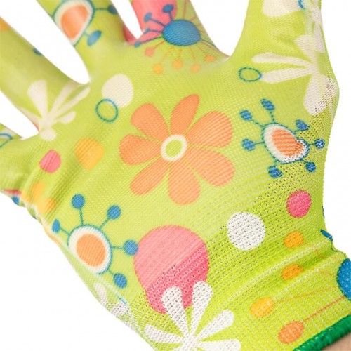 Перчатки садовые с нитриловым покрытием 8" зеленые INTERTOOL (SP-0163)