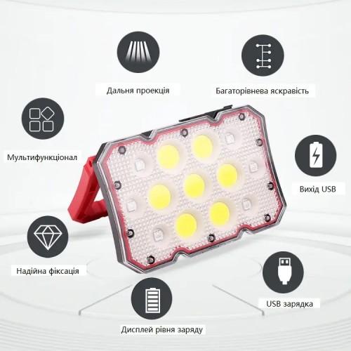 Ліхтар worklight Quantum QM-FL2030 Worker 15W COB+LED з функ Power Bank