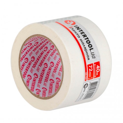 Лента малярная 72 мм, 40 м, белая INTERTOOL (DM-7241)