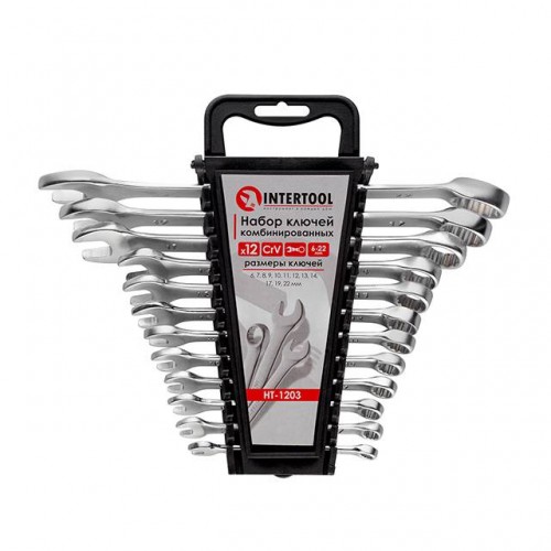 Набір ключів комбінованих 12 шт., 6-22 мм CrV INTERTOOL (HT-1203)