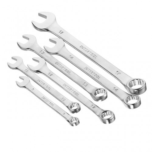 Набір ключів комбінованих 6 шт., 8-17 мм CrV INTERTOOL (HT-1201)