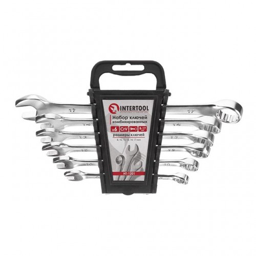 Набір ключів комбінованих 6 шт., 8-17 мм CrV INTERTOOL (HT-1201)