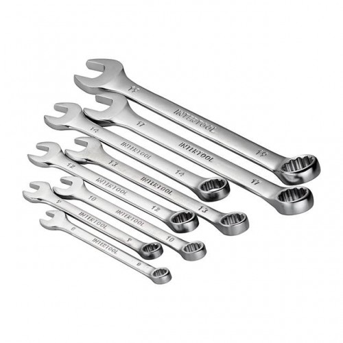 Набір ключів комбінованих 8 шт., 8-19 мм CrV INTERTOOL (HT-1202)