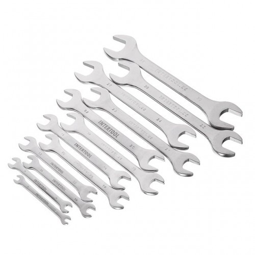 Набір ключів ріжкових, 12шт. 6-32мм. CrV. INTERTOOL (HT-1003)