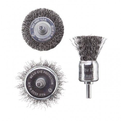 Набор проволочных щеток для дрели 3 ед., 1/4" INTERTOOL BT-0300