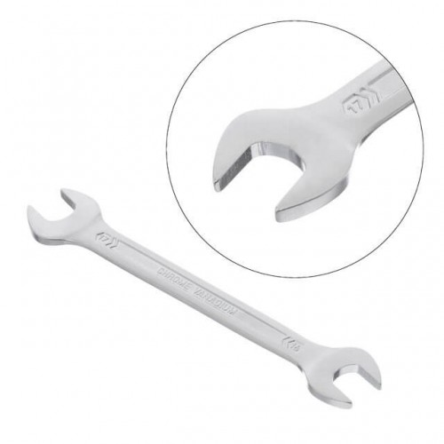 Ключ рожковый 16-17 мм Cr-V, покрытие сатин-хром; PROF DIN3113 INTERTOOL (XT-1116)