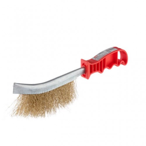 Щітка дротяна універсальна, рифлений дріт, вкритий латунню, пластикова рукоятка INTERTOOL BT-0001