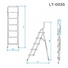 Стрем'янка сталева, 5 сходів, 380*260 мм, висота 1625 мм INTERTOOL (LT-0035)