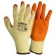 Перчатки трикотажные с частичным латексным покрытием кринкл р10 (оранж манжет) SIGMA