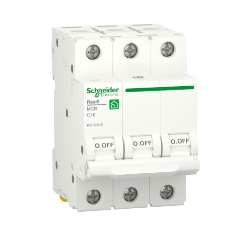 Автоматический выключатель Schneider Electric 16 A 3P кривая С 6кА Resi9 (R9F12316)