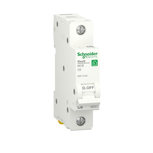 Автоматический выключатель Schneider Electric RESI9 6А, 1P, кривая С, 6кА (R9F12106)
