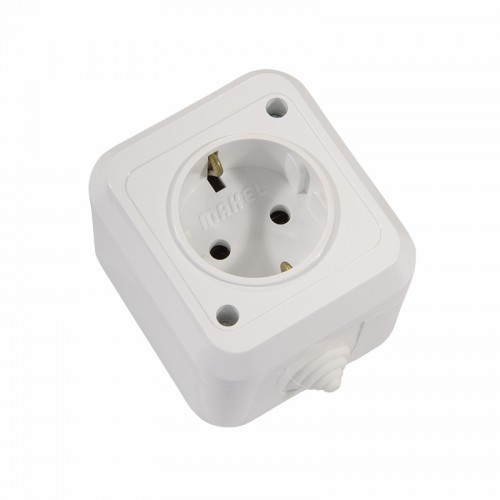 Розетка с заземлением Makel Nemliyer без шторок белый (18308)