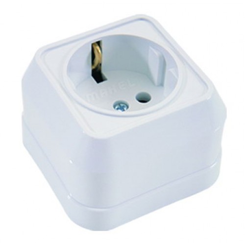 Розетка с заземлением Makel Siva Ustu IP20 белый (45108)