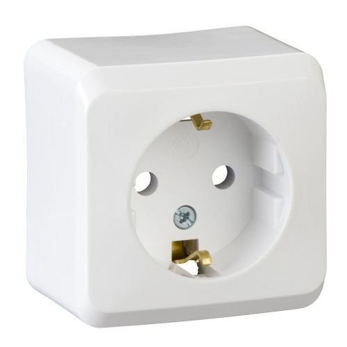Розетка з з/к 16А та шт. зовнішнього монтажу IP20, Schneider Electric Prima біла (WDE001080) Розетка з з/к 16А та шт. зовнішнього монтажу IP20, Schneider Electric Prima біла (WDE001080)
