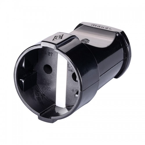 Штепсельное гнездо без заземления черное Makel (10054)