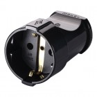 Штепсельное гнездо с заземлением черное Makel (10053)