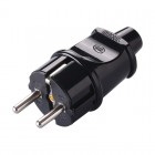 Вилка с заземлением черная Makel (10052)