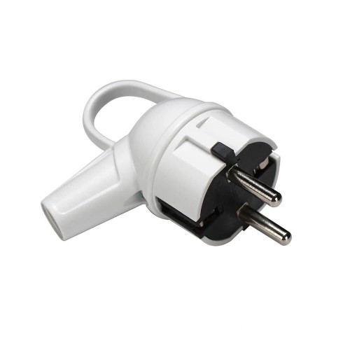 Вилка с заземлением угловая с кольцом Makel (10037)