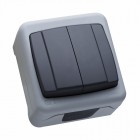 Выключатель двухклавишный Makel без подсветки серый (36064003)