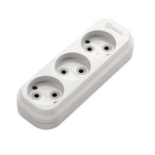 Колодка 3 гнезда без заземления Makel (MGP121)