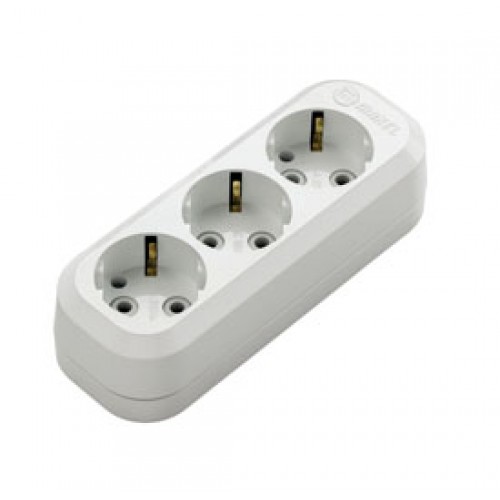 Колодка 3 гнезда с заземлением Makel (MGP131)