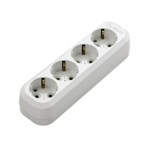 Колодка 4 гнезда с заземлением Makel (MGP151)