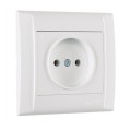 Розетка без заземлення Makel Defne без шторок білий (42001022)