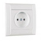 Розетка без заземления Makel Defne без шторок белый (42001022)