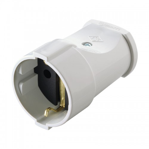 Штепсельное гнездо с заземлением белое Makel (10003)