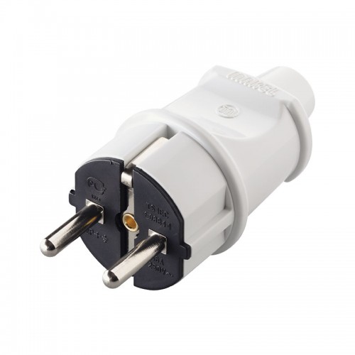 Вилка с заземлением белая Makel (10002)