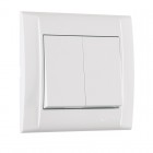 Вимикач двоклавішний Makel Defne без підсвітки білий (42001003)