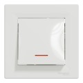 Вимикач одноклавішний Schneider Electric Asfora з підсвічуванням Білий (EPH1400121)
