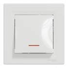 Выключатель одноклавишный Schneider Electric Asfora с подсветкой Белый (EPH1400121)