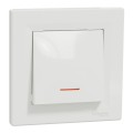Вимикач одноклавішний Schneider Electric Asfora з підсвічуванням Білий (EPH1400121)
