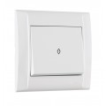Вимикач прохідний одноклавішний Makel Defne без підсвітки білий (42001005)