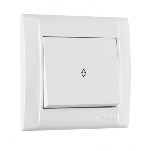 Выключатель проходной одноклавишный Makel Defne без подсветки белый (42001005)