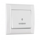 Вимикач прохідний одноклавішний Makel Defne з підсвіткою білий (42001025)