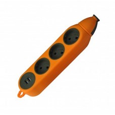 Колодка 3-а без з/к будівельна, помаранчева, двостороння ударостійка каучукова з USB (160 шт/ящ)